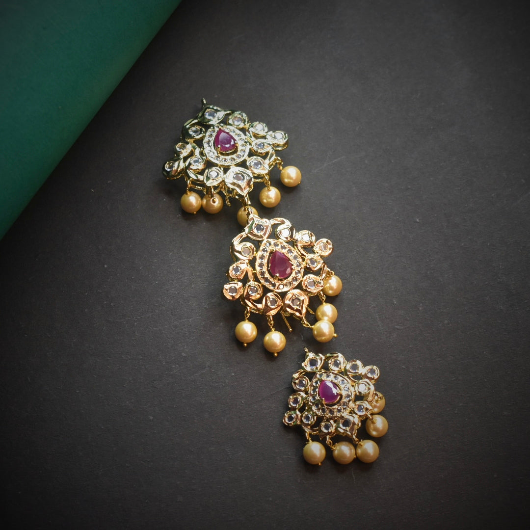 24 K Gold Plated Polki Jada Billalu Set