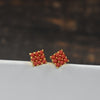 Elevate Your Style with 24K Gold-Plated Coral Stud Earrings from Asp Fashion"