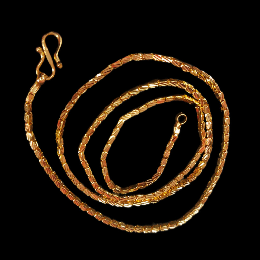 24 Inch One Gram Gold Plated Chain - Trendy Unisex Necklace 24K Gold