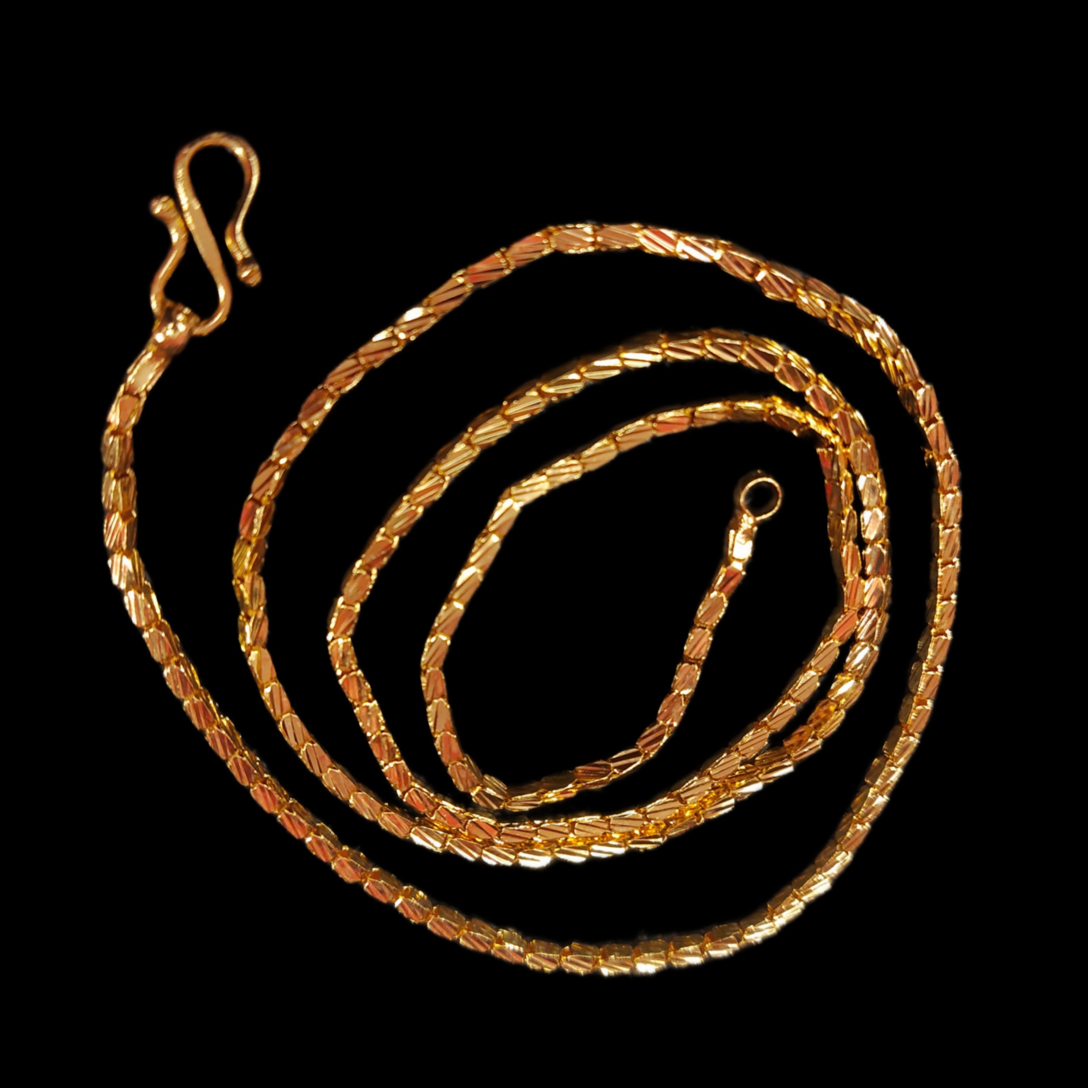 24 Inch One Gram Gold Plated Chain - Trendy Unisex Necklace 24K Gold