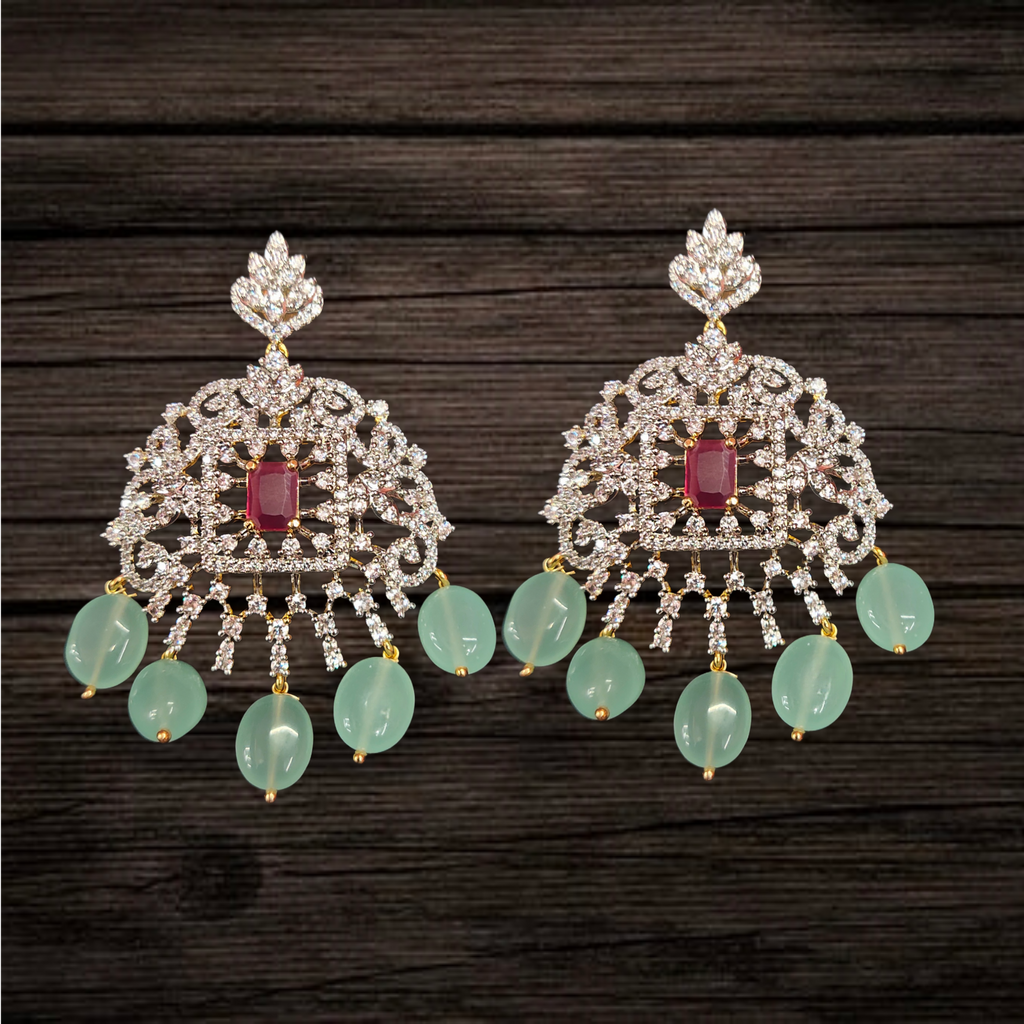 Stylish American Diamond Necklace Set - Premium Bridal Jewellery