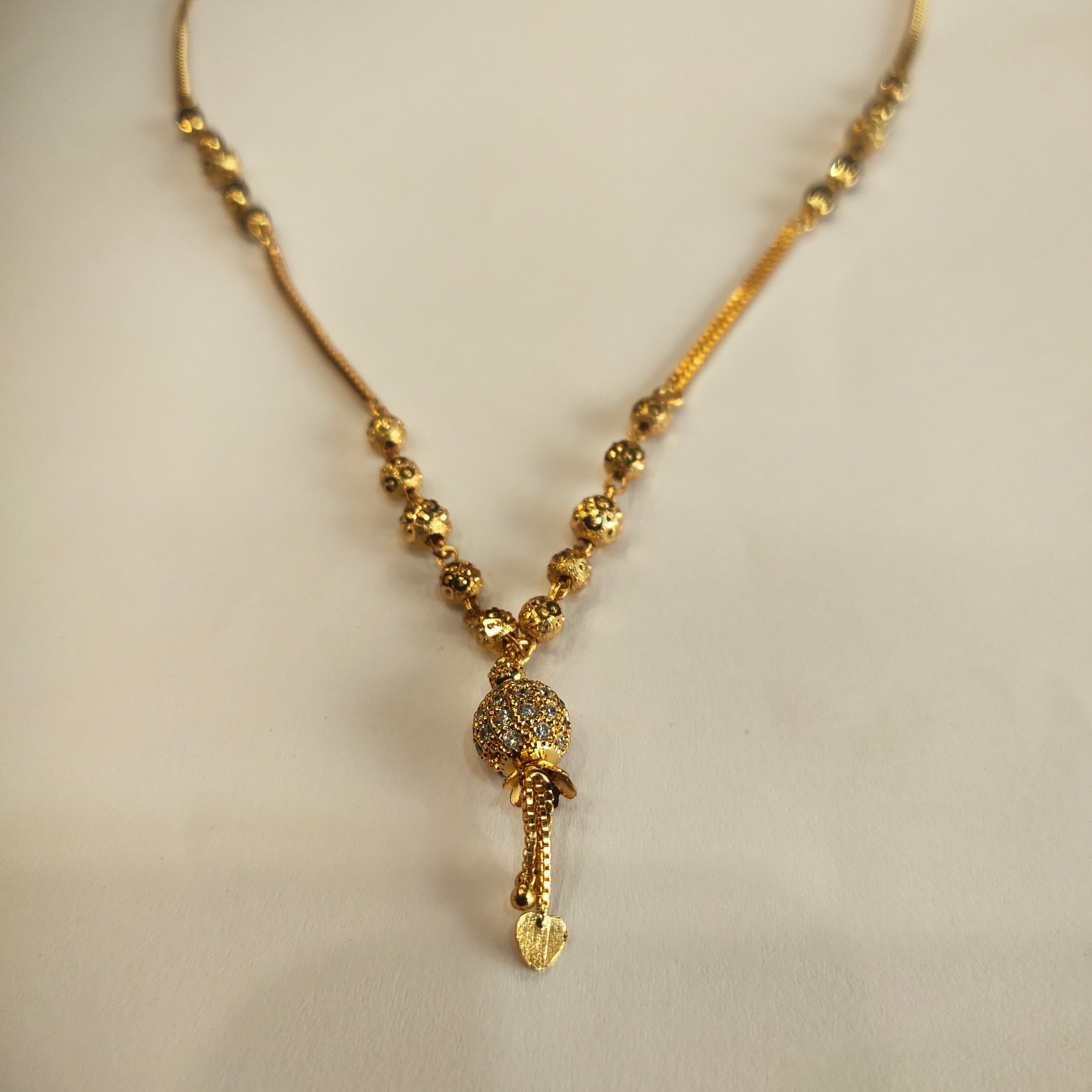 Classic 18-Inch Black Beads Mangalsutra | 24K Gold Plated | Traditional Chain