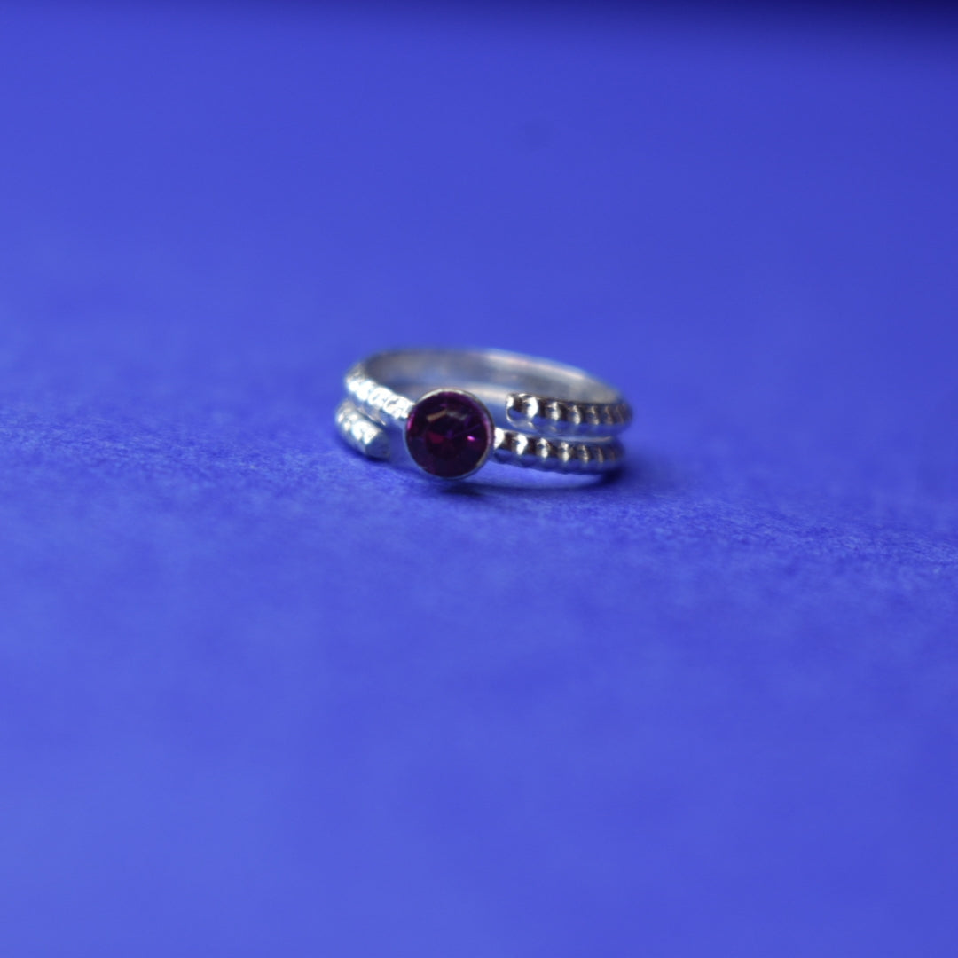 Elegant Silver Kakkula Ring - Baby Calming Jewelry for Soothing Relief