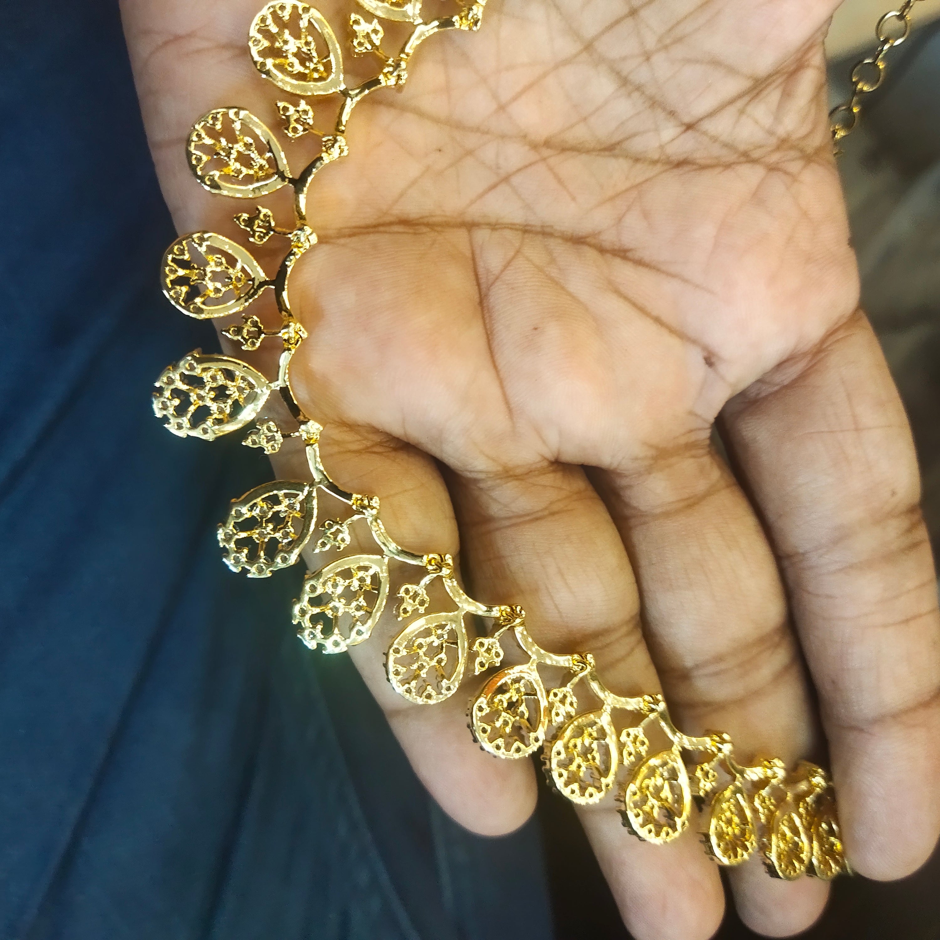 Rhodium-Gold White Zircon Necklace Set - Premium Quality