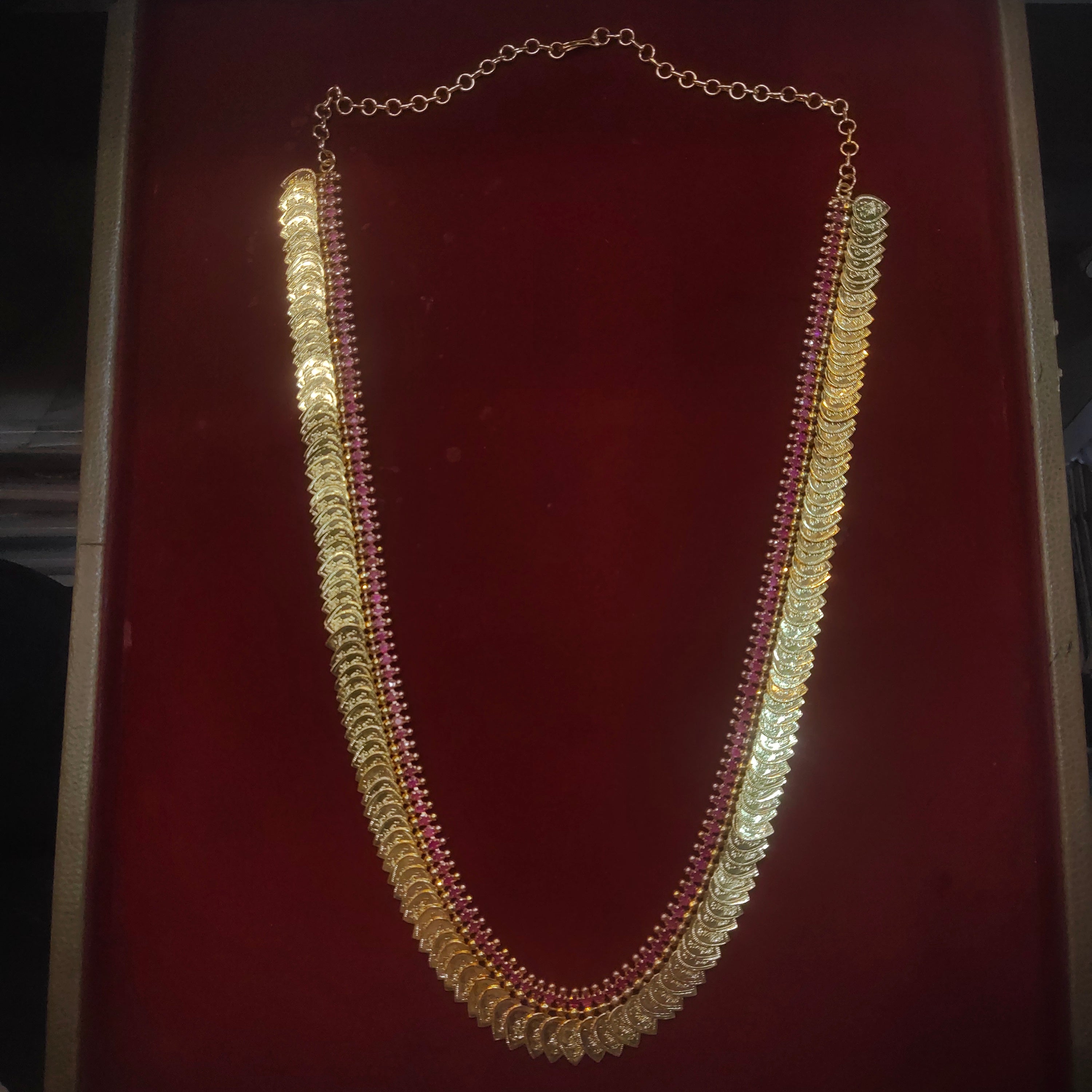 24K Gold Plated Kasu Necklace - 30 Inches