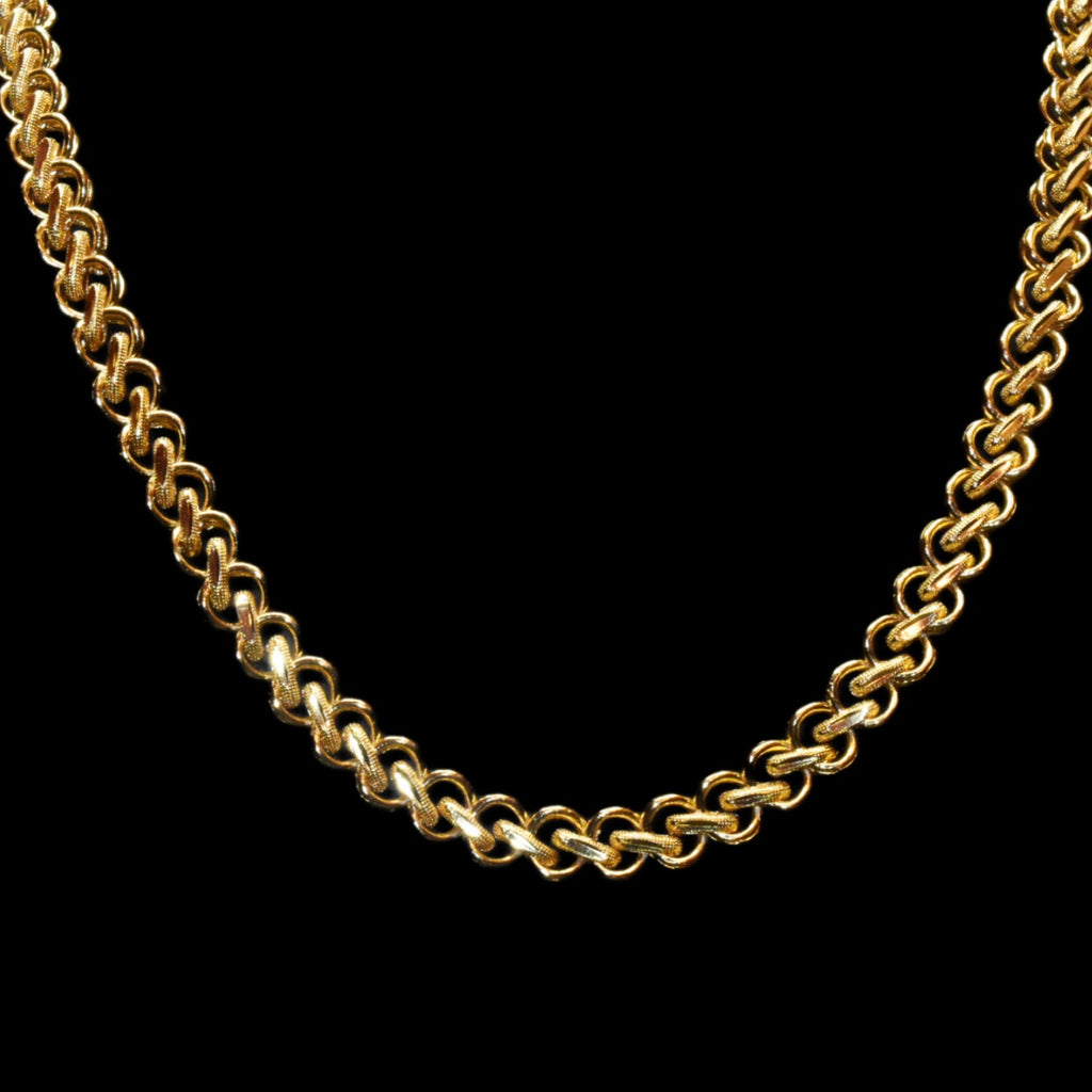 24 Inch 24K Gold Plated Chain for Men - 86g Premium Brass Silver Necklace