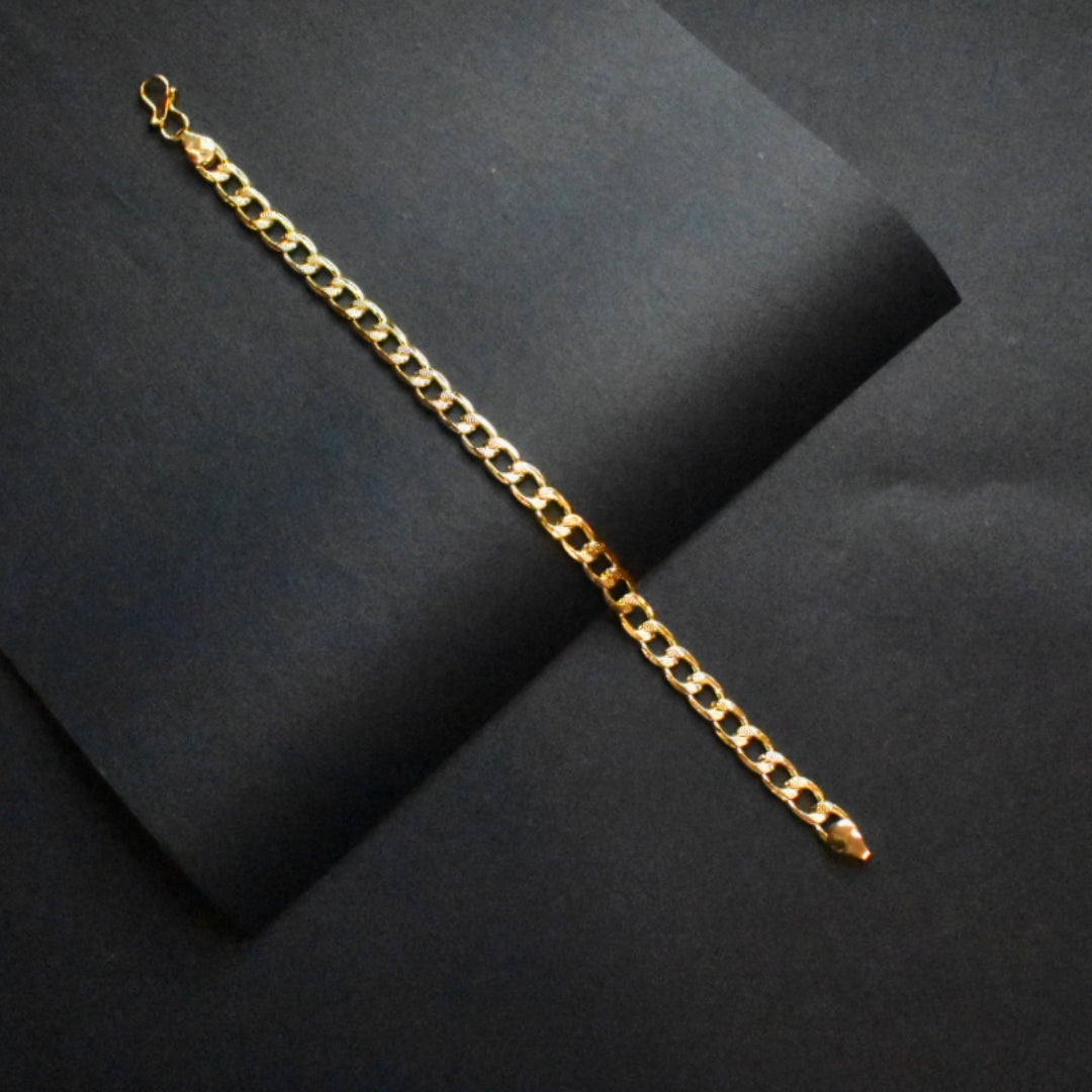"Gleaming Style: Unveiling the Luxurious Asp 24K Gold-Plated Bracelet for Men"