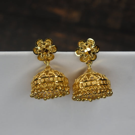 "Dazzle in Elegance: 24K Gold-Plated Jhumka Earrings from Asp Fashion"