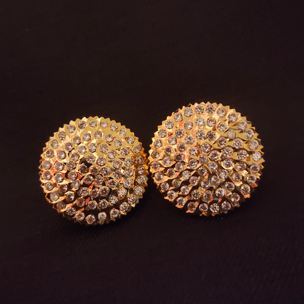 "Gorgeous Gatti Cheta Work: Elevate Your Style with 24 K Gold Plated Big Size Kammalu Earrings by Asp Fashion Jewellery"