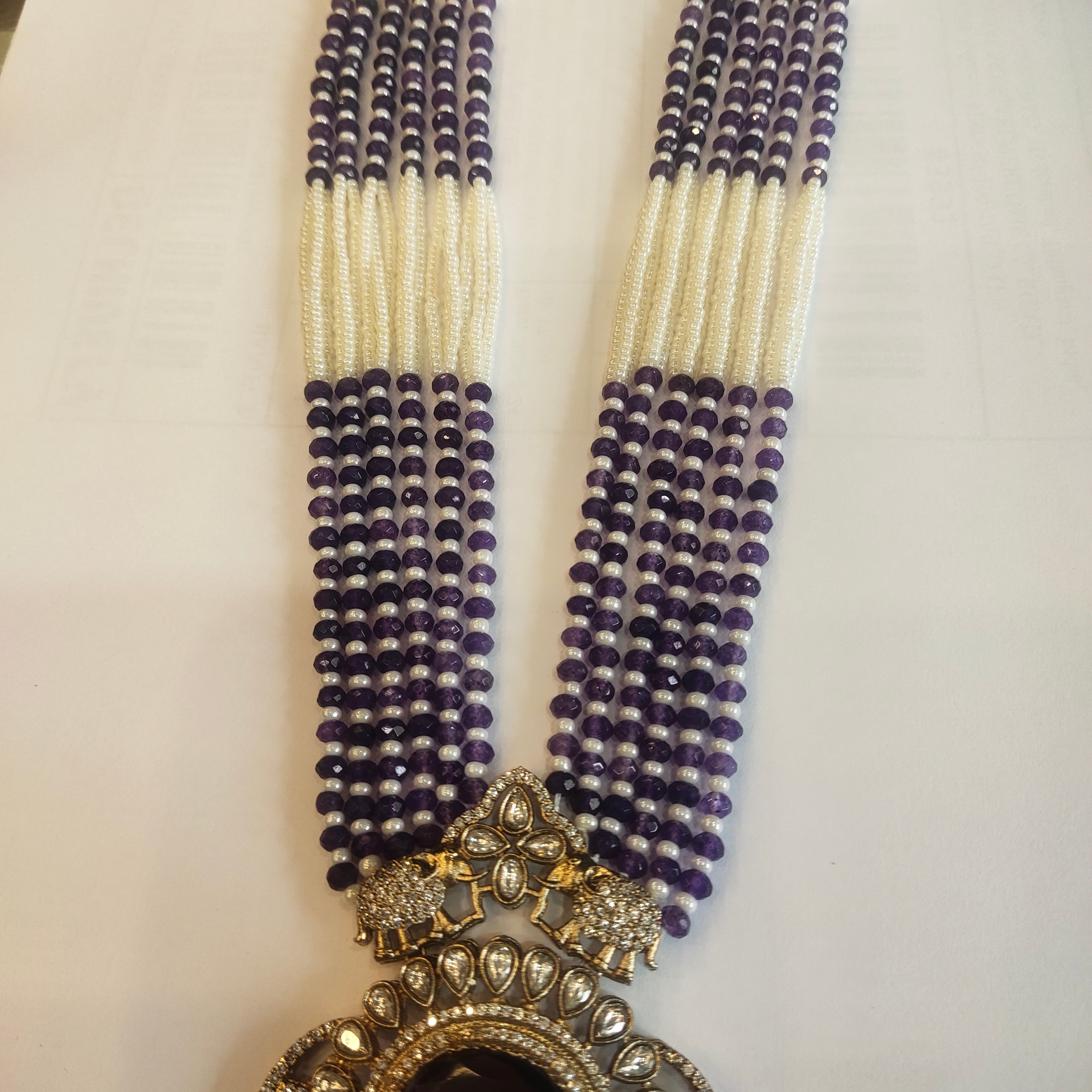 Asp Victorian Purple Zircon Bridal Necklace Set