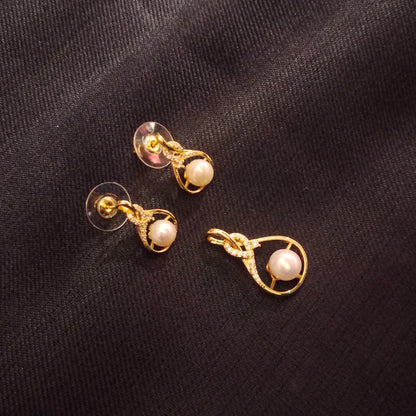 "Dainty Elegance: The Irresistible Charm of Asp Fashion Jewellery's Cute Pearl Pendant With Earrings"