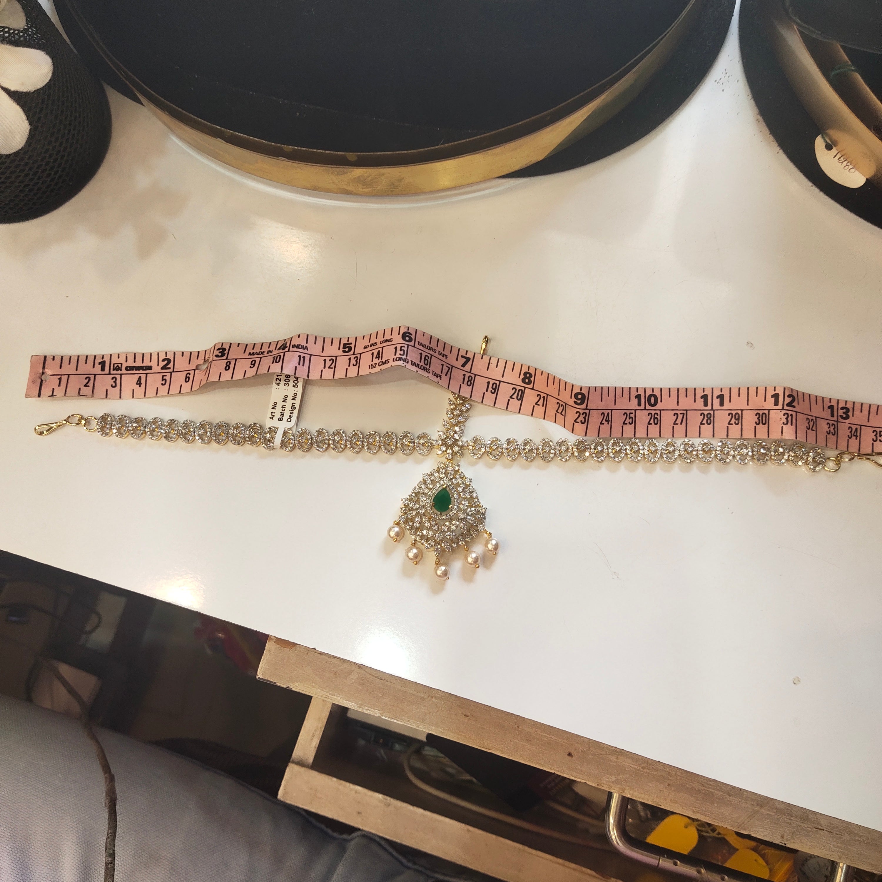 Rhodium Gold Plated Bridal Mathapatti - Traditional Indian Wedding Jewelry