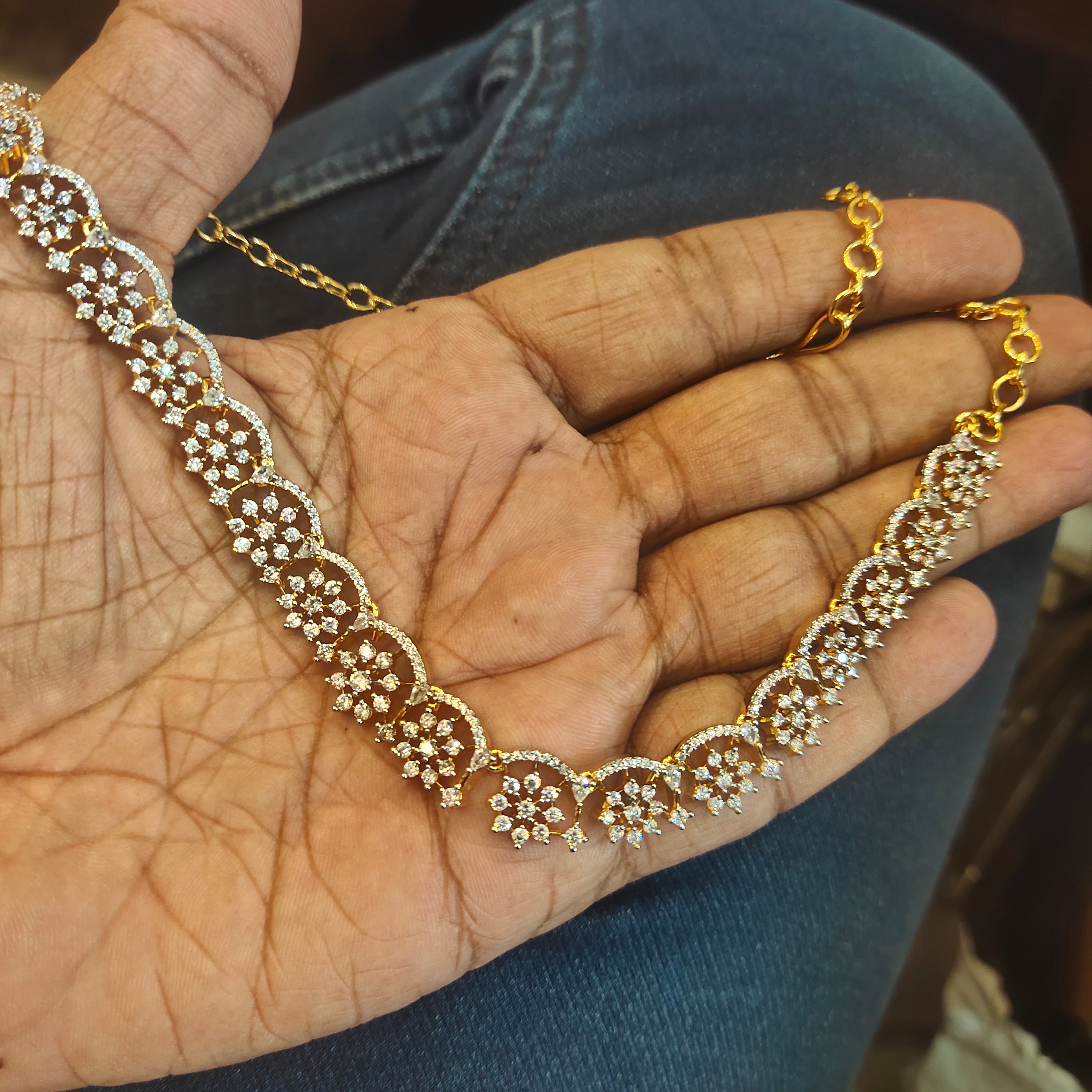 Sparkling White Zircon Necklace & Earring Set