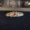 Gold Plated Ruby Emerald Scrollwork Changeable Bangle Pendant 239938209058
