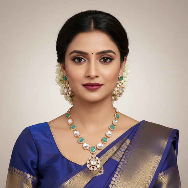 Royal Green Kundan Necklace 