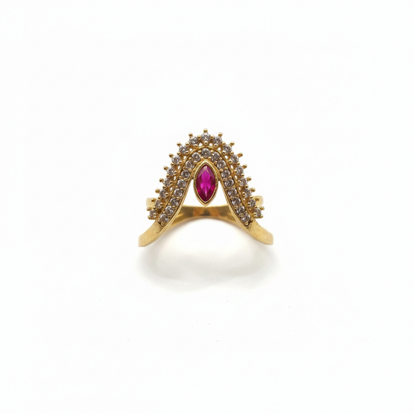 Ruby Crown Ring - White Background