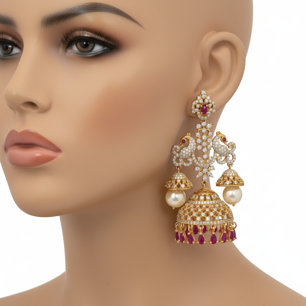 Ruby CZ Jhumka Mannequin