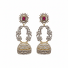 Ruby CZ Jhumka – White Background