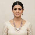 Ruby CZ Long Haram - Model Wearing
