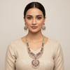 Ruby CZ Necklace Set – Elegant Model