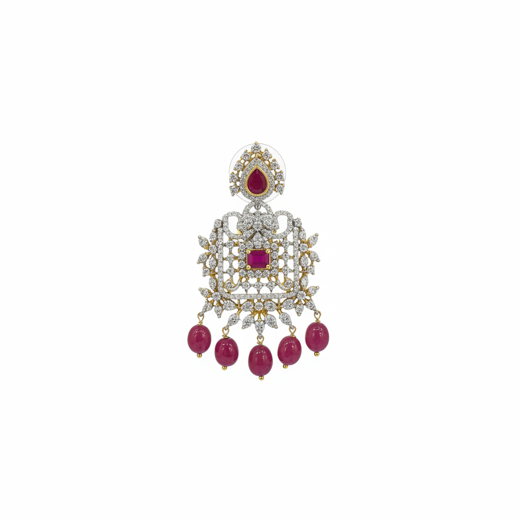 Ruby Earrings White BG