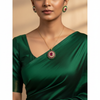 Ruby Emerald Pearl Pendant Set -