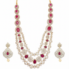 Ruby Haram Necklace Set - White Background Flat Lay