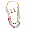 Ruby Haram Necklace Set - White Background