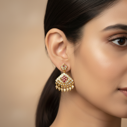 Ruby Jhumka Chandbali
