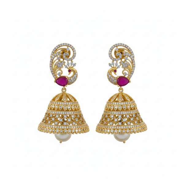Ruby jhumka flat lay