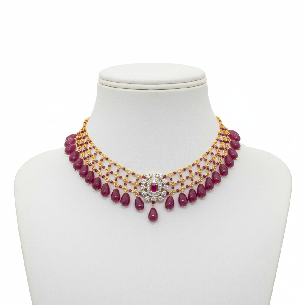 Ruby Necklace Mannequin Display