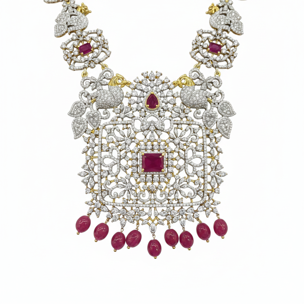 Ruby Pendant White BG