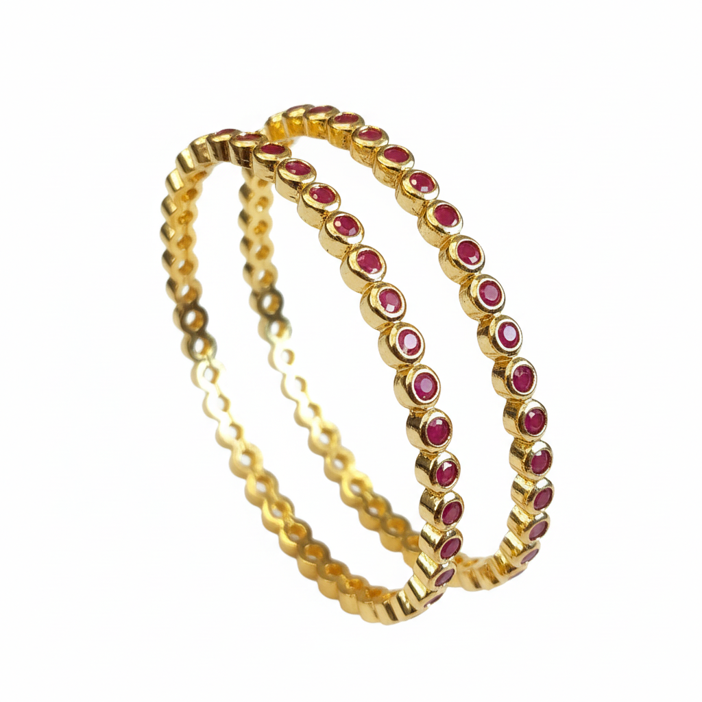 Ruby Red Bangles - White Background