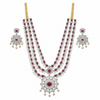 Ruby Red Bridal Jewelry Set - White Background