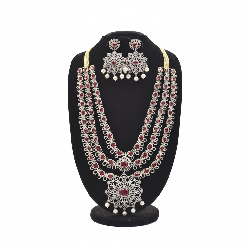 Ruby Red Necklace Set Mannequin Display