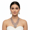 Ruby Red Necklace Set on Elegant Model