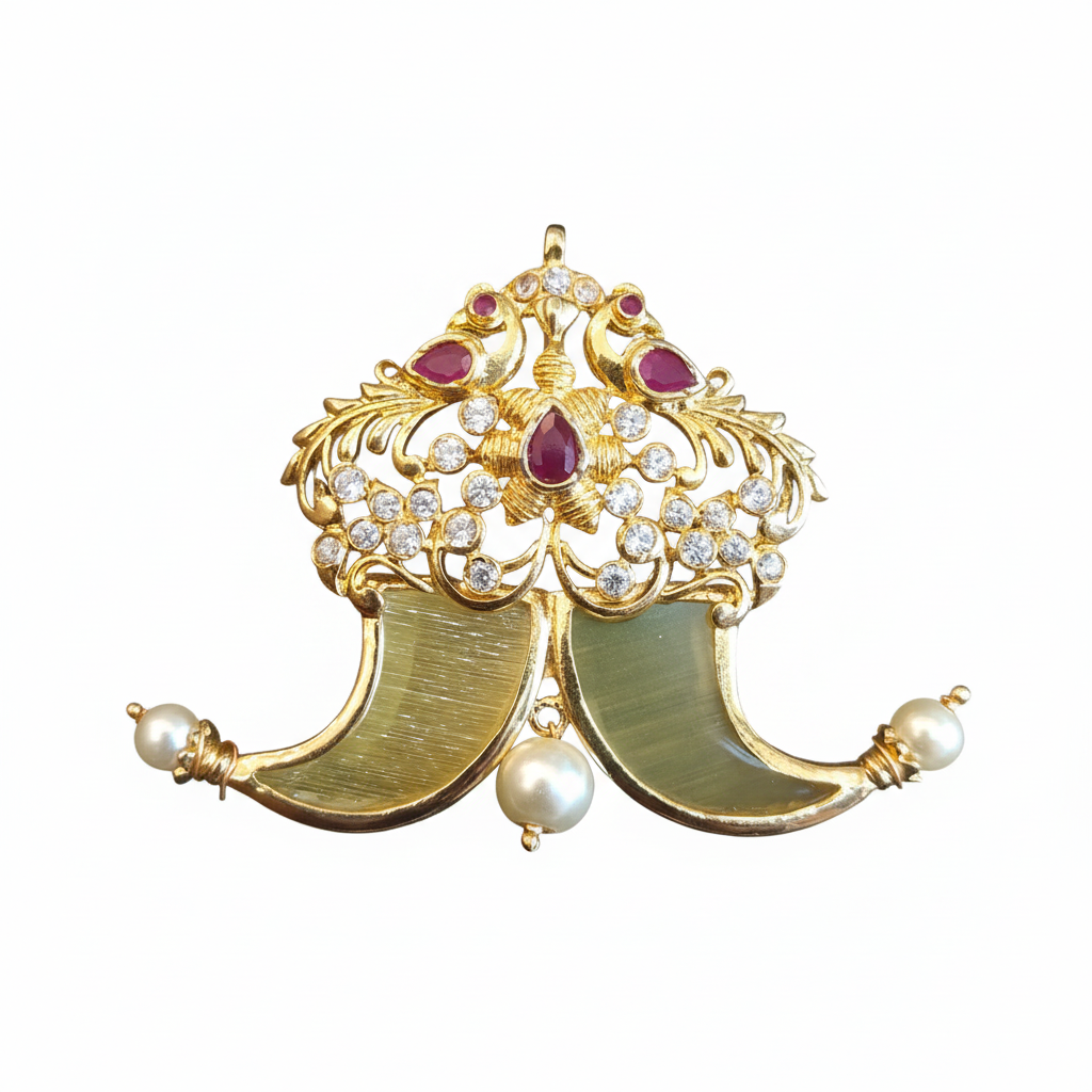 Ruby Stone Puligoru Locket for Men - 24K Gold Plated Temple Jewelry ...