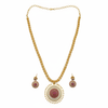 Ruby Sun Pendant Necklace Set - White Background 2