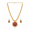 Ruby Sun Pendant Necklace Set - White Background