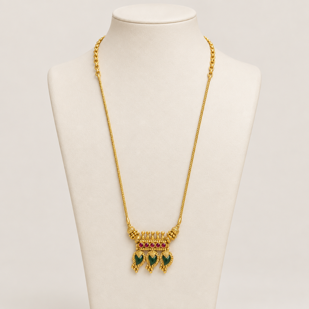 Second necklace on an ivory mannequin bust