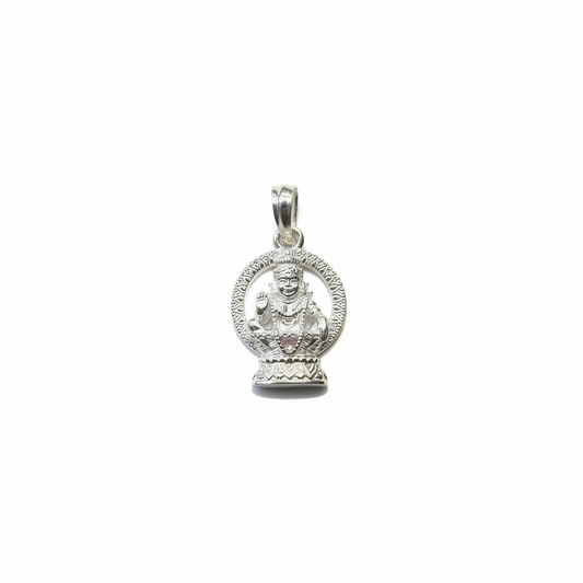 Silver Ayyappa Swami Locket - White Background