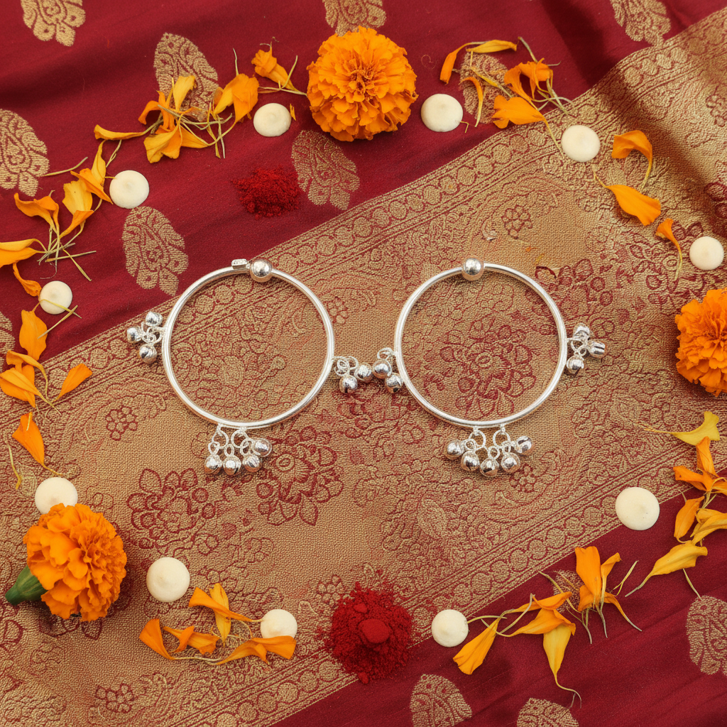 Silver Baby Bangles – Flat Lay Cultural Context