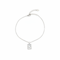Silver bracelet on white background