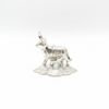 Silver Cow with Calf Figurine Set - White Background