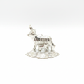 Silver Cow with Calf Figurine Set - White Background