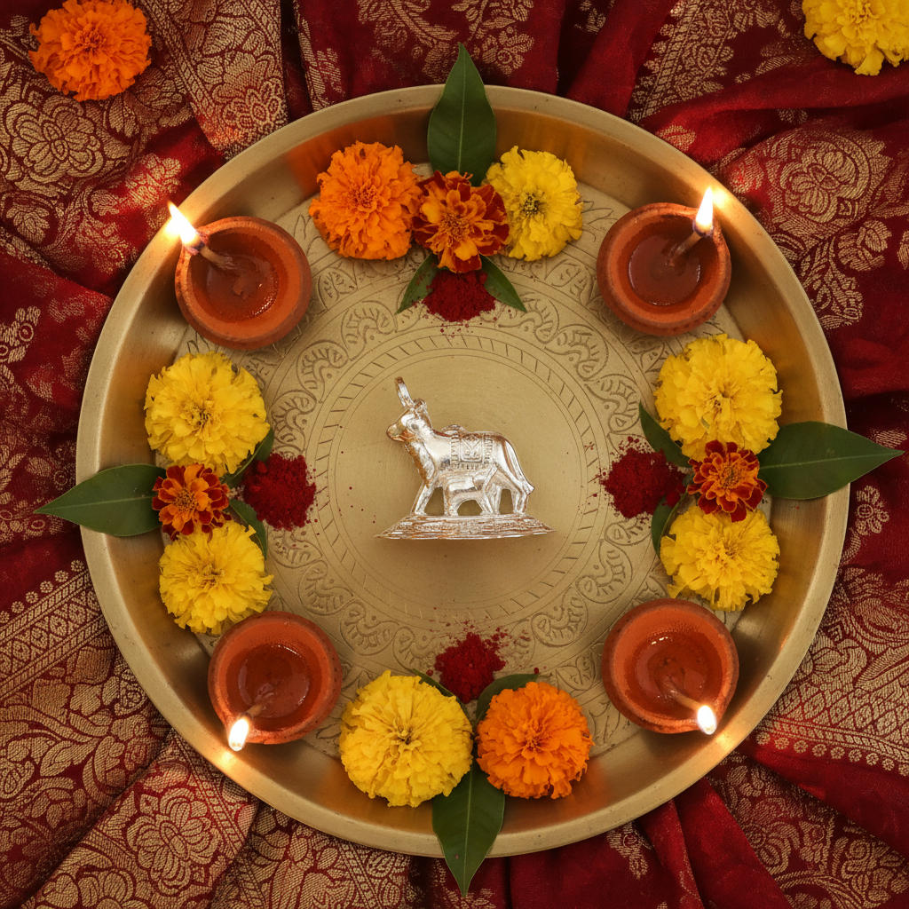 Silver Cow with Calf - Flat Lay Cultural Context