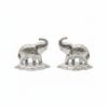 Silver Elephant Pair Figurine Set - White Background