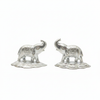 Silver Elephant Pair Figurine - White Background