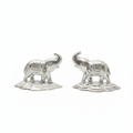 Silver Elephant Pair Figurine - White Background
