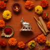 Silver Kamdhenu Cow - Flat Lay Cultural Context